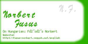 norbert fusus business card